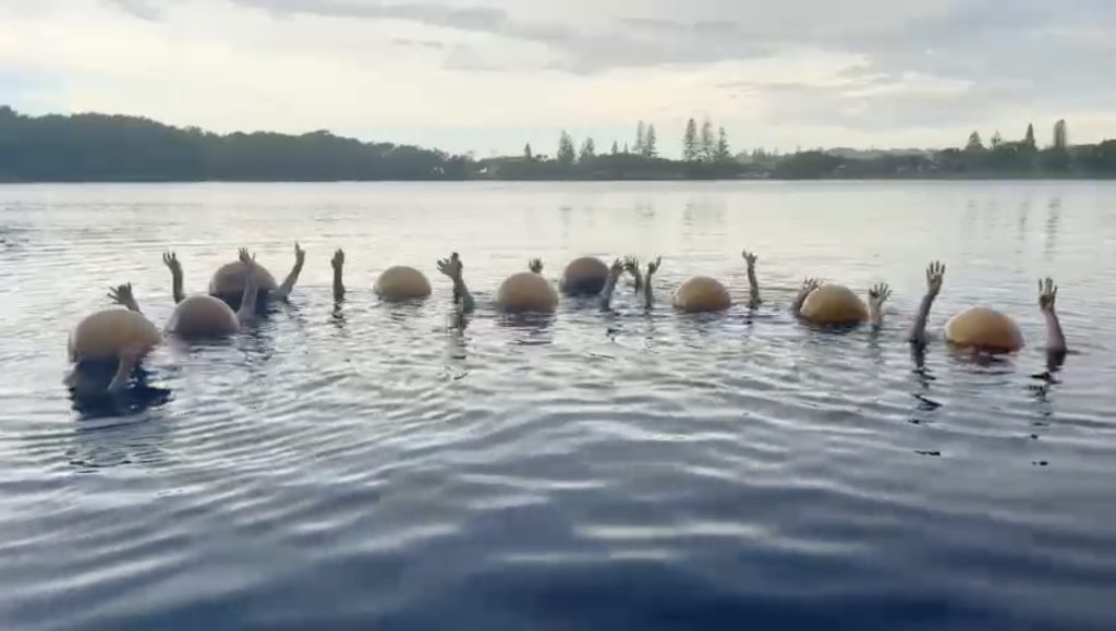Calabash and Voice Workshop with Splash Gourdon and Sophia Tuv. Lake Ainsworth, Lennox Head, Northern NSW. January 7, 2022.