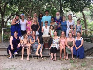 Drum and Dance Retreat with Elliott Orr and Vanessa Smith at Point Lookout on Minjerribah, North Stradbroke Island, February 7, 2016